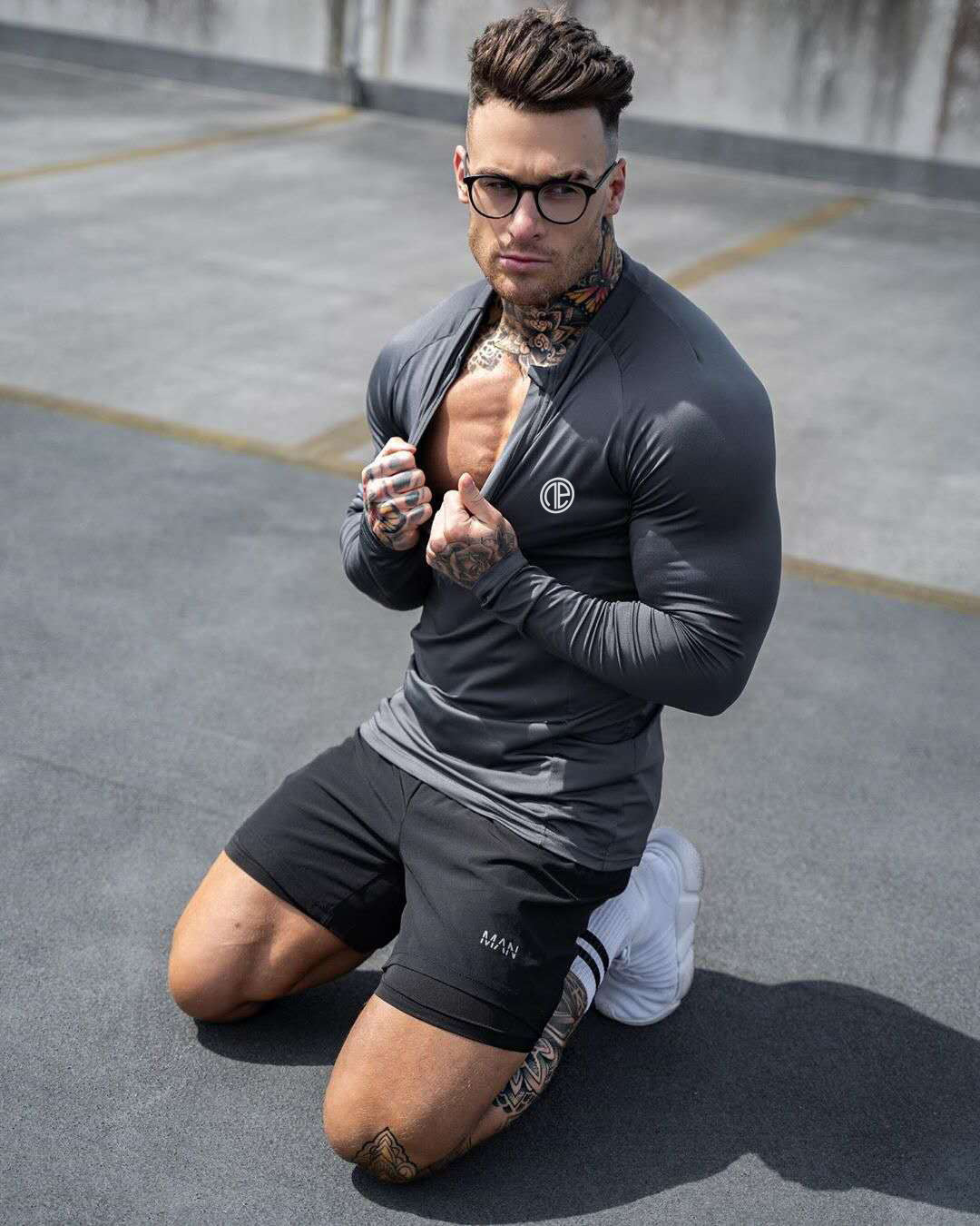 Zipper Neck Fitness Shirts